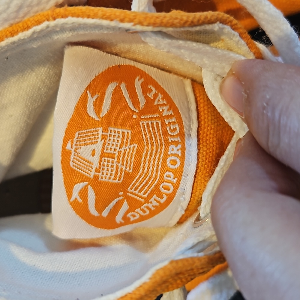 VGC Dunlop orange kids size 1 canvas Converse style high top vintage trainers - Picture 3 of 14